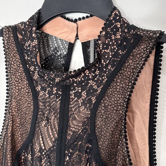 Anthropologie Structured Lace Double Slit Midi Dress in Black Women’s Size 14 - Picture 7 of 16